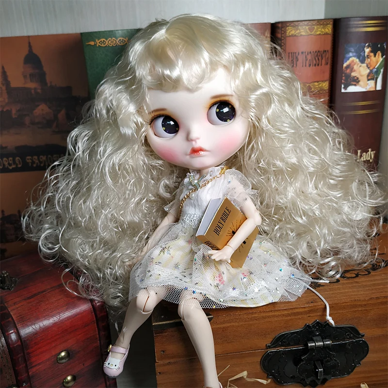 Ледяная кукла DBS Blyth 1/6 bjd белая кожа сужение тела белые серебряные волосы матовое