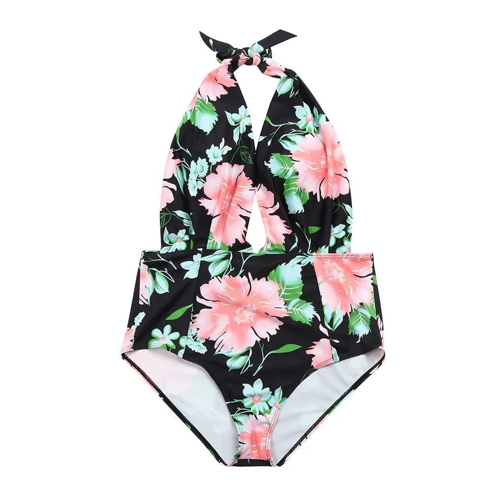 

Women Retro One Piece Backless Bather Swimsuit High Waisted Pin Up Swimwear For Daily Summer Sexy Swimwear