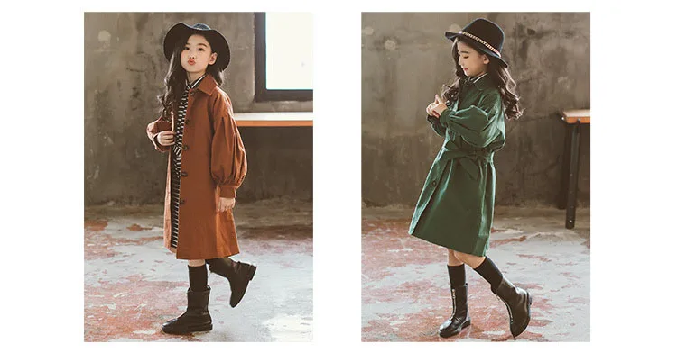 khaki green long belt jackets for teenage boys long sleeve trench coat kids outerwear top clothing children jacket for baby girl (24)