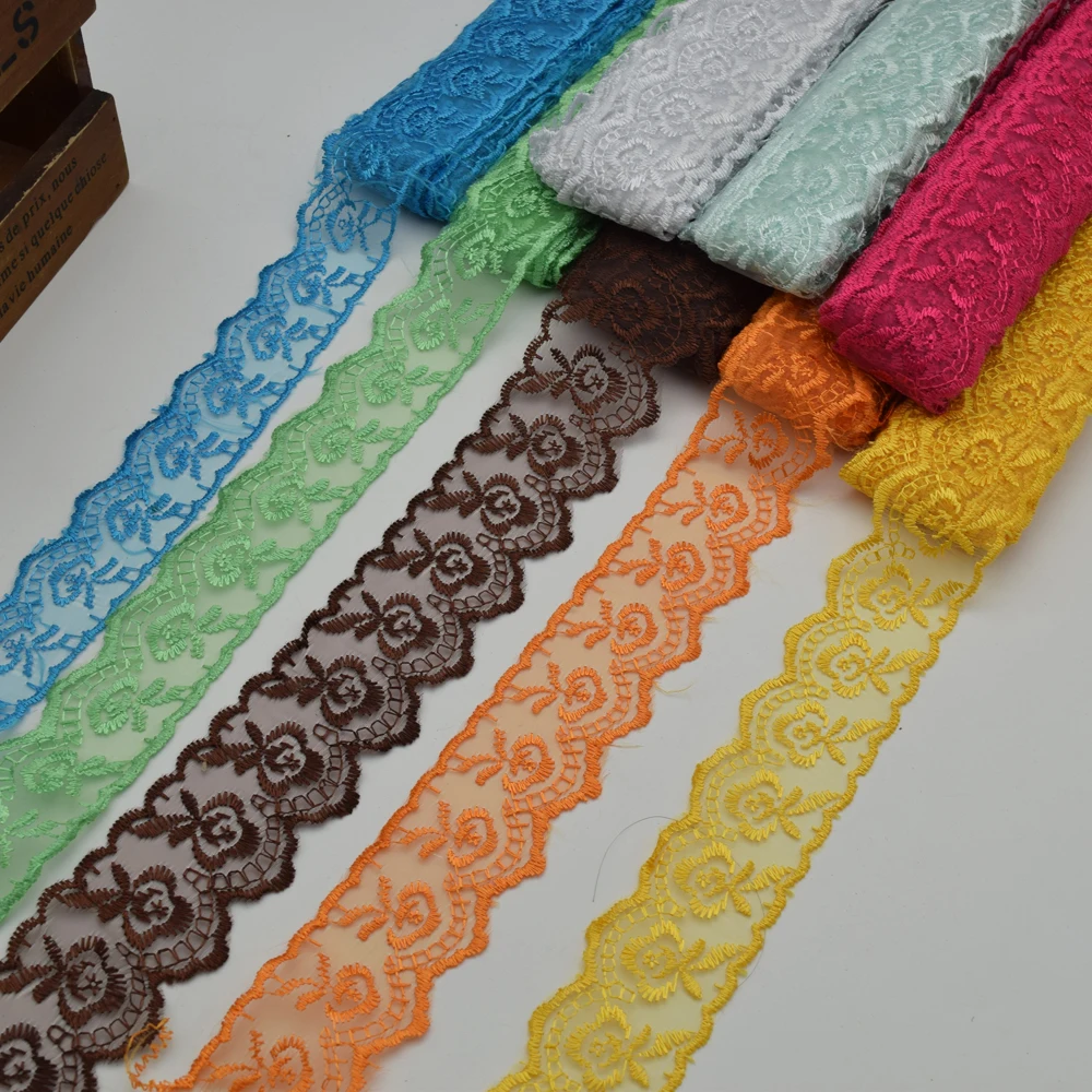 10yards Embroidered Lace Trim Cheap lace trim ,Embroidery Fabric Lace