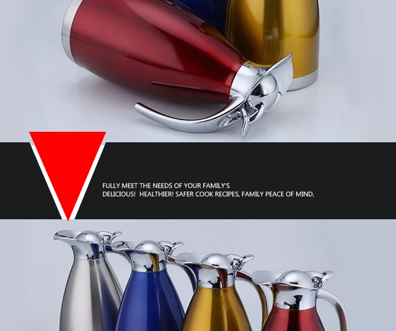 2 Liter Large Coffee Carafe Double Wall Stainless Steel Thermal Bottles Flask Tea Pot Jug With Lid Vacuum Insulated Thermos Coffee Carafe22