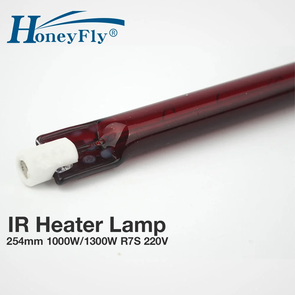 Honeyfly 2 шт. инфракрасный обогреватель Lamp1000W/1300 Вт J254 220 В R7S ИК Галогенные Нагревательный элемент кварцевую трубку Ruby сушки картина печать