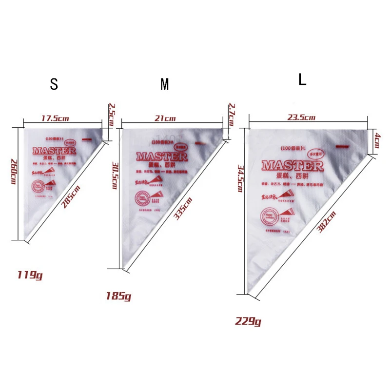 100 шт одноразовый мешок для теста обледенение трубопроводов мешки торт крем Кондитерские советы формы для выпечки украшения торта инструменты