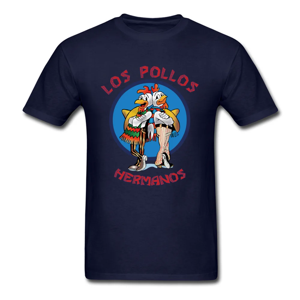GiftDesign Short Sleeve Tops & Tees VALENTINE DAY Faddish Crewneck Pure Cotton T-Shirt Student Top T-shirts Los Pollos Hermanos  Los Pollos Hermanos navy
