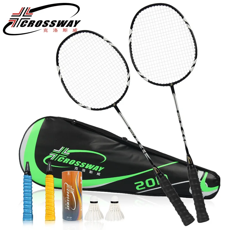 CROSSWAY 2PCS badminton racket with string and overgrip good quality