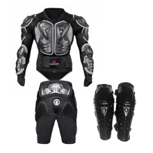 WOSAWE 3 в 1 гоночный Велоспорт катание мотоцикл тело Защитная куртка+ Шестерни Шорты Брюки+ защита наколенник черный