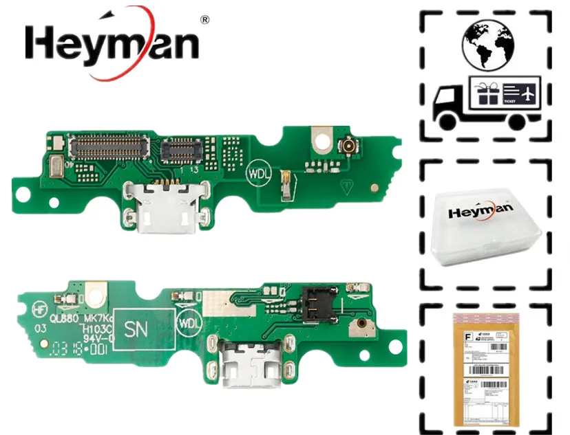 

Heyman Charging Port PCB Board flex cable for Motorola Moto G5 XT1672 XT1676 USB Charging Dock Replacement