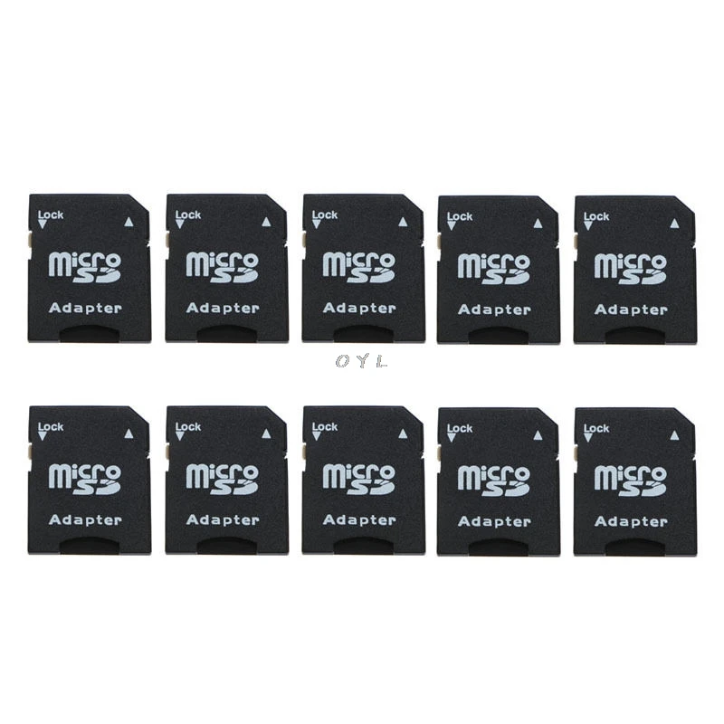 Discount 10Pcs Micro SD TransFlash TF To SD SDHC Memory Card Adapter Converter Black m6Kgnb9V