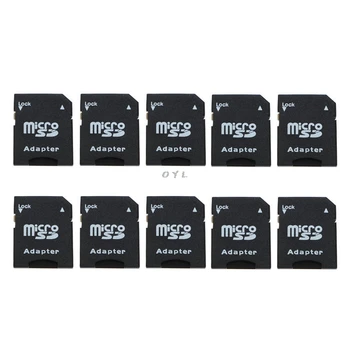 

10Pcs Micro SD TransFlash TF To SD SDHC Memory Card Adapter Converter Black