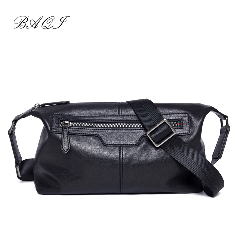 

BAQI Brand Men Handbags Genuine Cow Leather Casual Business Bag Men Shoulder Messenger Bag 2019 Fashion Men's Crossbody Bag male