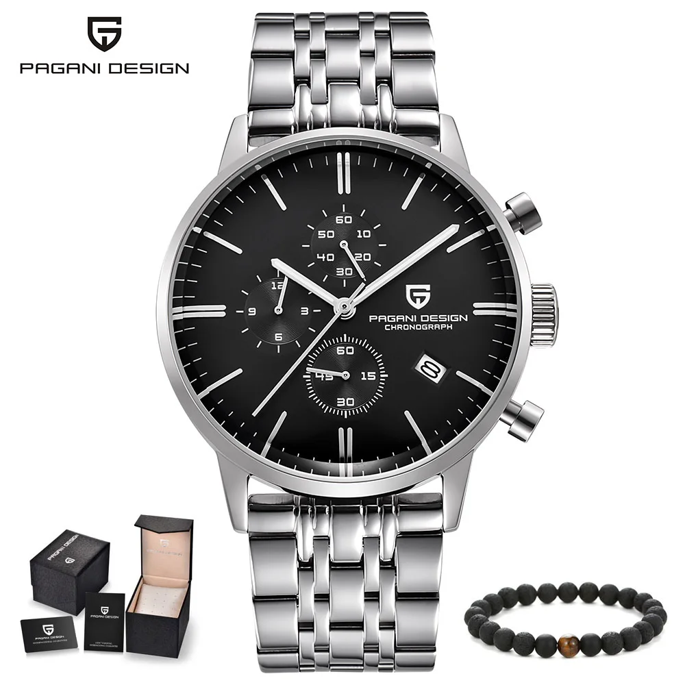 PAGANI мужские s часы лучший бренд класса люкс Дата кварцевые часы мужские модные стальные деловые мужские наручные часы с хронографом водонепроницаемые часы