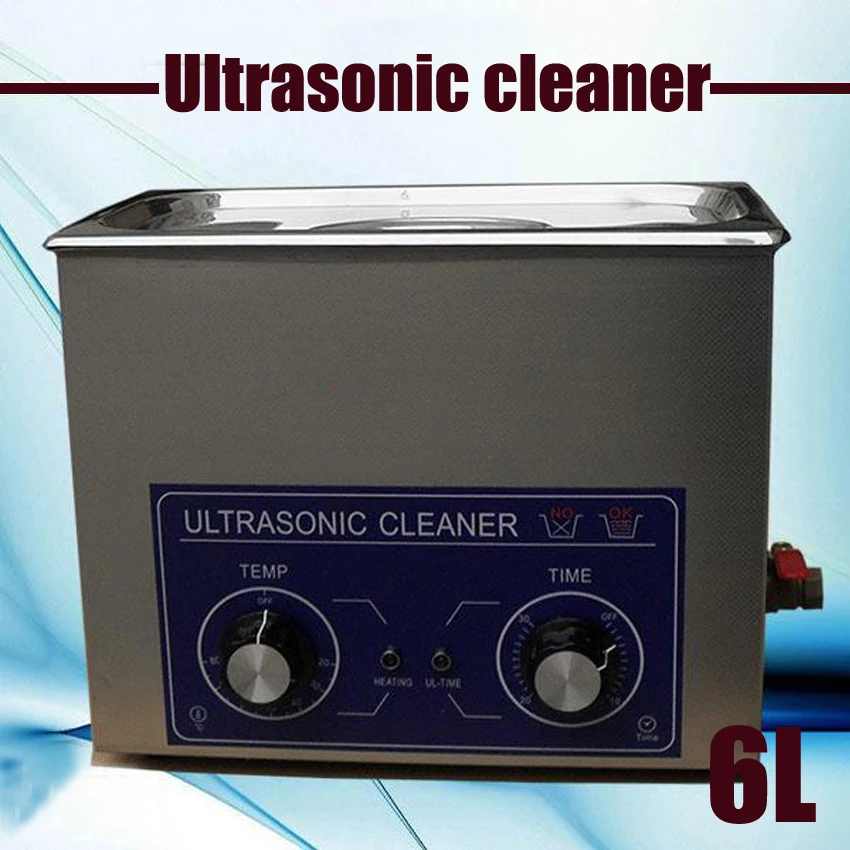 1PC AC110/220v 180W Ultrasonic cleaner 6L 40KHZ  Industry Heated Ultrasonic Cleaner Heater Timer Cleaner Machine