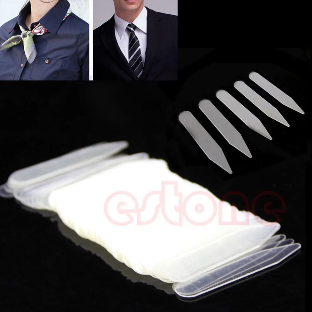 

200Pcs Plastic Clear Men Women Formal Shirt Collar Bones Stiffeners Stays Tabs New Drop shipping