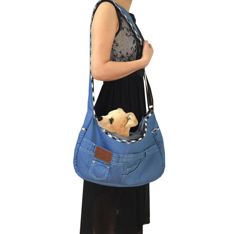 

Pet Pack Outer Pet Slanting Denim Single Shoulder Bag Cat Carrier Travel Cat Dog Handbag Pet Accessories For Small Dog