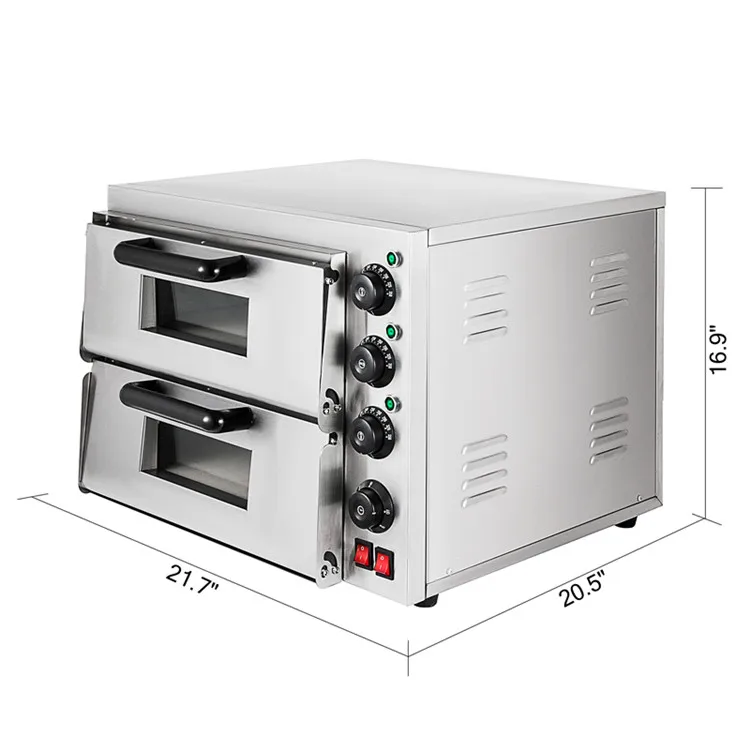 

3000 W Commercial Electric Pizza Oven Double Layers Baking Machine 220V/50Hz