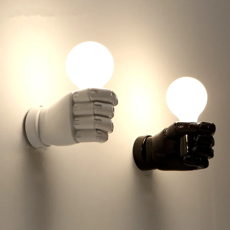 Billig Europäische Harz Faust Kunst Wand Lampe Loft Cafe Lampe Pub Büro Restaurant Bar Club Balkon Korridor Schlafzimmer Nacht Wand Lichter