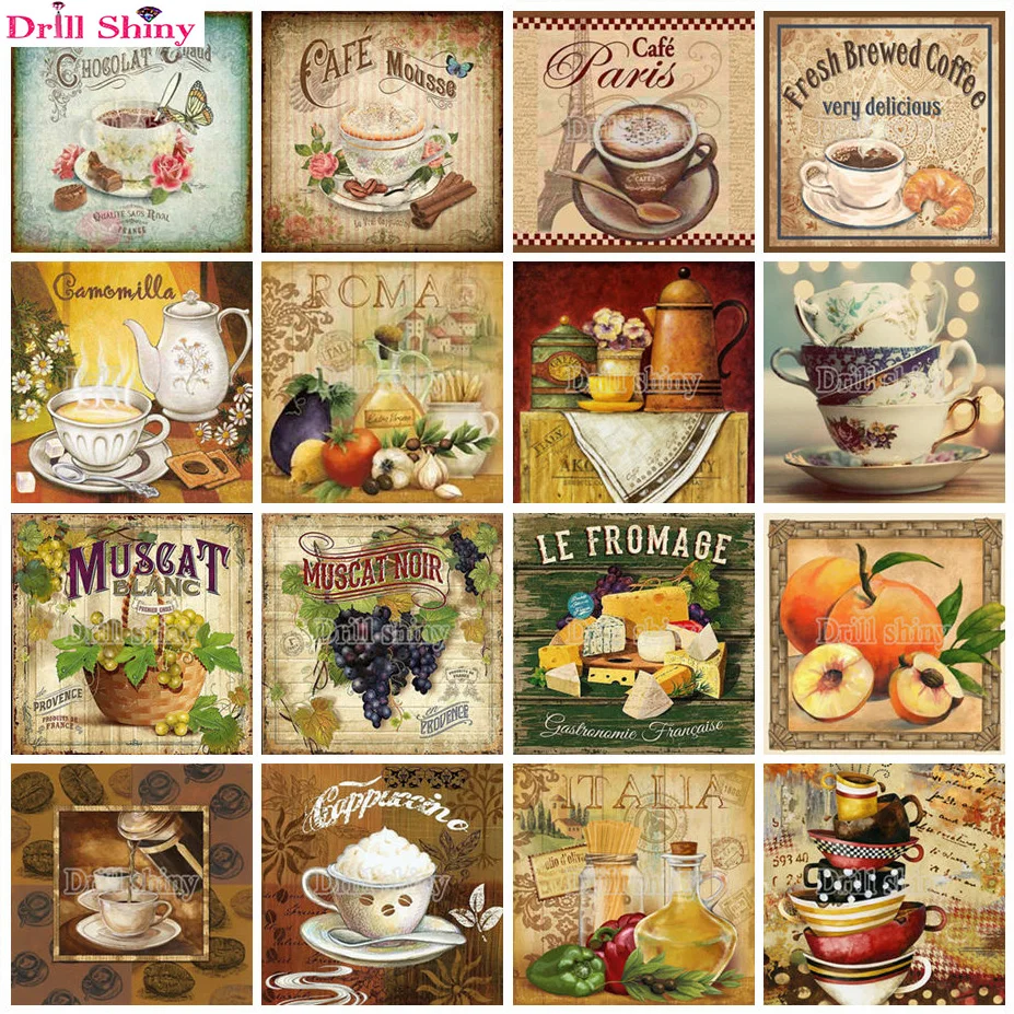 

Full Square/Round Drill 5D DIY Diamond Painting"coffee cups"3D Cross Stitch Diamond Embroidery Rhinestone Mosaic Wall Decor gift