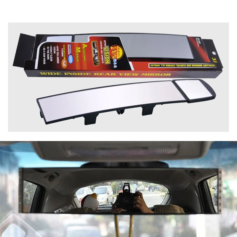 Universal Broadway 280mm Wide Convex Auto Interior Mirrors Clip Car