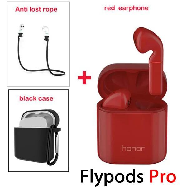 HUAWEI honor Flypods Pro беспроводной honor flypods наушники Bluetooth Тип C гарнитура с микрофоном Музыка сенсорный двойной кран Contr - Цвет: red n blk case n rop