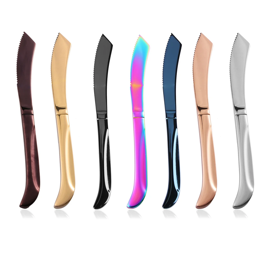 

Rainbow Color Stainless Steel Steak Knife Sharp Table Cutlery Dinnerware Multi-color Tabletop Kitchen Restaurant Accessories