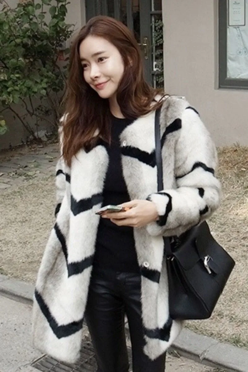 Mince En Épais Section Automne De Mode Hiver Et Longue Imitation Manteau Peluche Vison Femelle Était Fourrure 2017 Coréenne A7TwqZZ