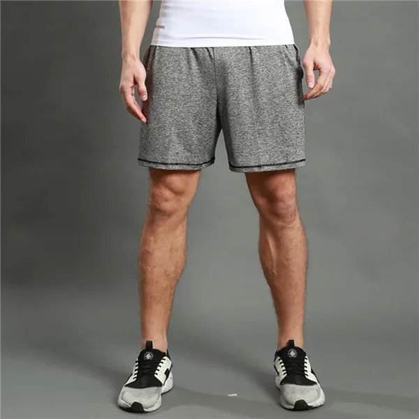 Барбок летние спортивные шорты с карманами для бега спортивные мужские шорты для фитнеса тренировочные шорты для бега спортивные штаны короткие штаны для улицы - Цвет: Серый