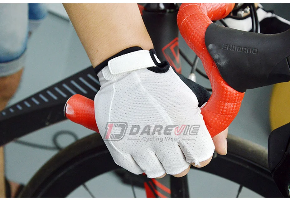 Перчатки для велоспорта Darevie, мягкий велосипедный светильник, перчатки на полпальца, велосипедные перчатки, 3D Мягкие противоударные дышащие велосипедные перчатки