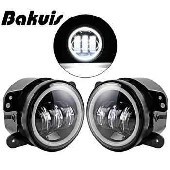 

Bakuis Pair 4 Inch LED Fog Lamp Halo Angle Eyes Light Fit Chrysler Dodge Jeep Wrangler
