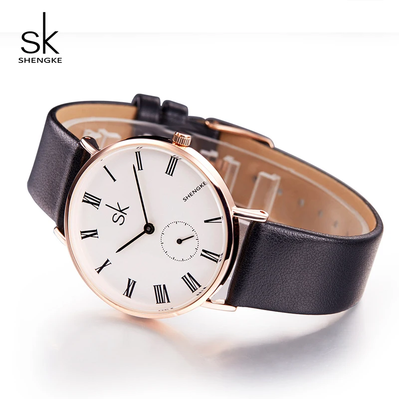 Часы наручные Shengke женские кварцевые с кожаным ремешком 2019|gift gifts|gift womengifts watch |