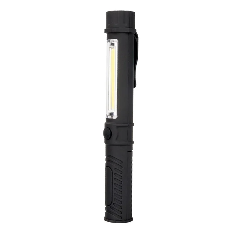 Светодиодный COB светильник-Вспышка водонепроницаемый пластиковый портативный фонарь светильник с ручкой держатель для ручки Магнитный флэш-светильник мини карманный светильник 3W - Испускаемый цвет: Black
