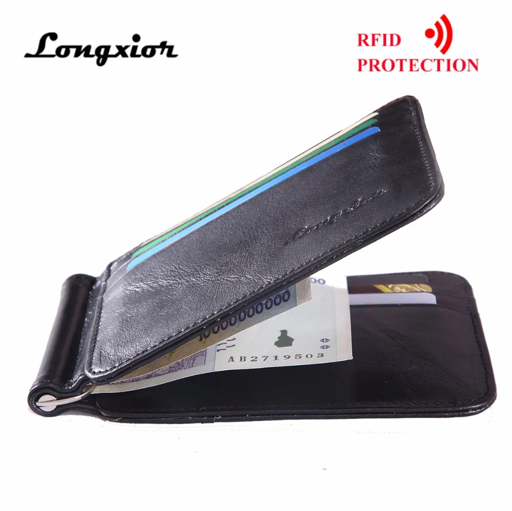 

MRF24 New RFID Blocking Wallet Men Genuine Cow Leather Wallet Card Holder Wallet For Men Card Holder purse