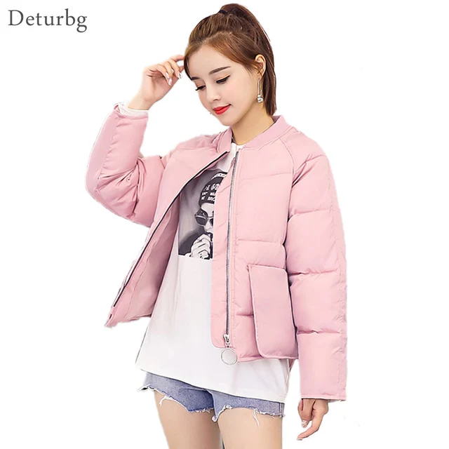 Womens Winter Pink Jackets and Coats 2018 Parkas for Women Down Cotton