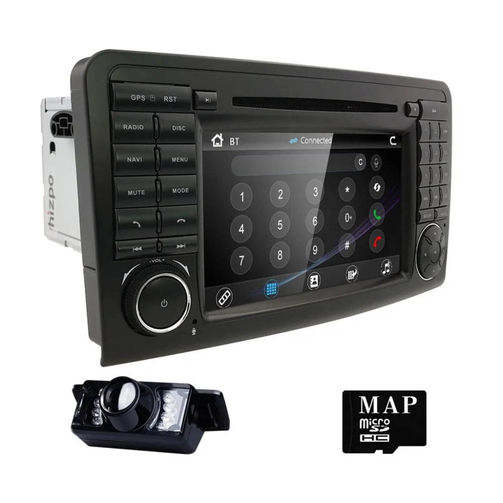 Два Din автомобиля CD dvd-плеер для Mercedes Benz ML Класс W164 GL320 X164 ML350 gps-навигация, радио, стерео BT 800*480 разрешение DAB