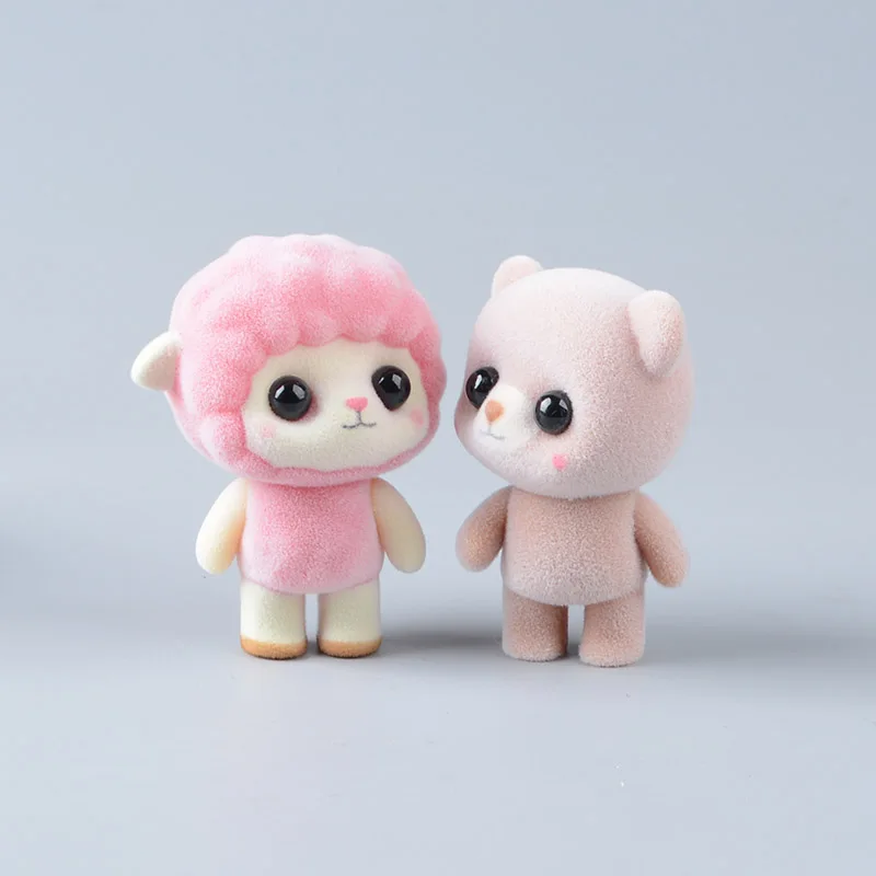 Koteta Kawaii ПВХ флокирующая кукла пушистая панда репсон утка мини животные игрушки