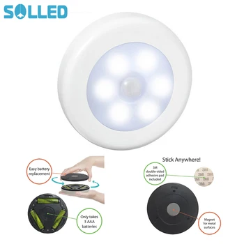 

AKDSteel Infrared PIR Motion Sensor 6 Led Night Light Magnetic Wireless Detector Light Wall Lamp Light Auto On/Off Closet