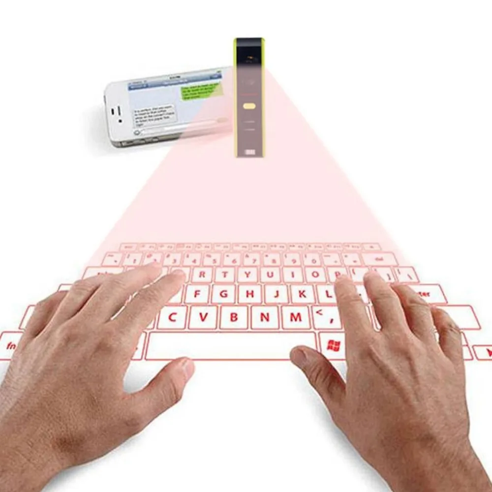 

free shipping Wireless Bluetooth Laser Virtual Projection Keyboard Laser English Keyboard Portable for Smart Phone Tablet PC