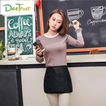 

Black Polyester Apron Bib Unisex Chef Cooking Kitchen Catering Coffee Shop Art Work Advertising Aprons for Women Men avental