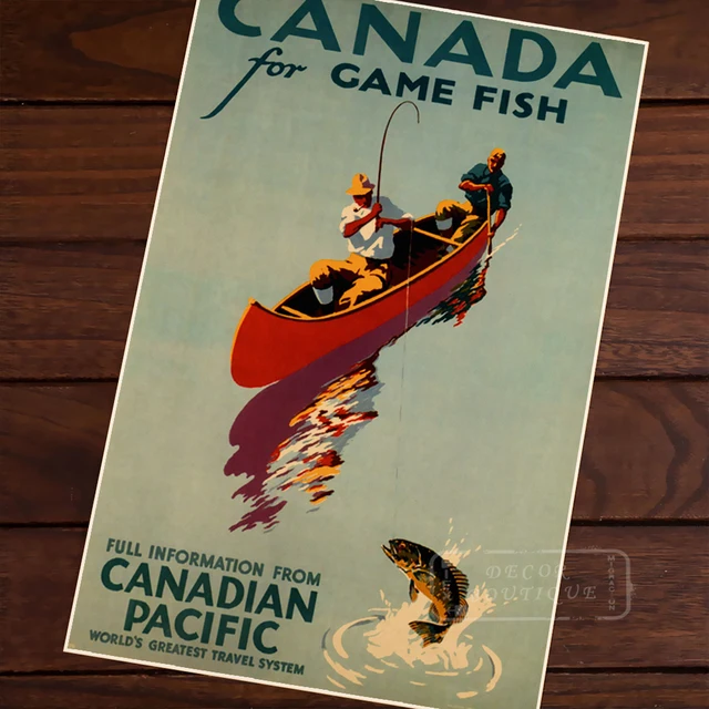 Canada For Fish Poster With Text Vintage Decor Online Canada For Fish Poster With Text Vintage Decor Online Pictures Diy Wall Sticker Home