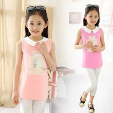 Children’s New Summer Girls T-shirt Long Shirts Kids Clothing Pink Purple Rose Red