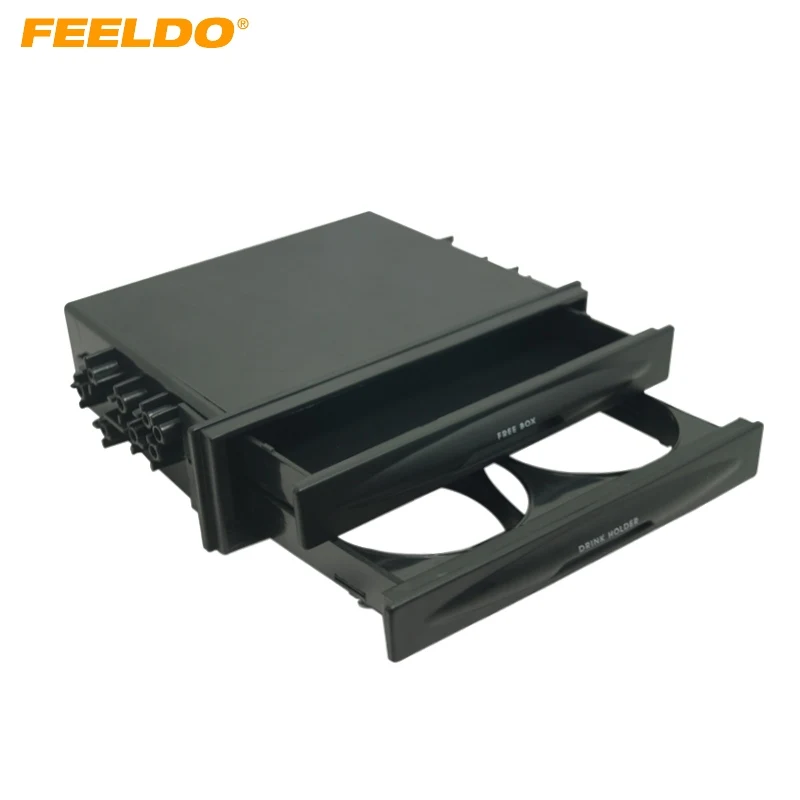

1DIN Size Car Stereo Dashboard Installation Mounting Refitting Trim Fascia Spacer Pocket Storage Drawer With Drink Cup Holder