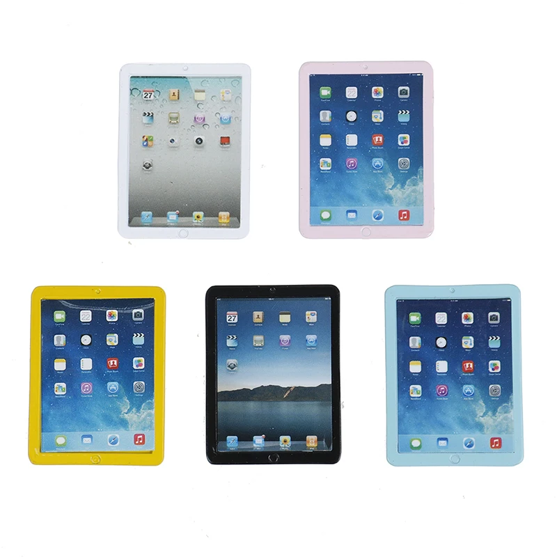 

1Pcs 1/12 Dollhouse Miniature Accessories Mini Metal Tablet Computer Model Simulation Tablet PC Toys Doll House Decoration