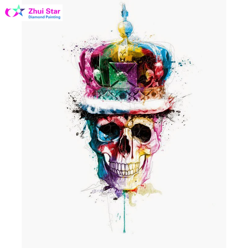 

Zhui Star Full Diamond Painting,Cross Stitch,5DDIY,Gift,Skull&Butterfly Needlework,Embroidery,Round Rhinestone,Decoration,Crafts