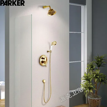

Bathroom Faucet Concealed Square Two Functions Embedded Box Mixer Valve Shower Set with Various Styles Shower Head Shower Arm