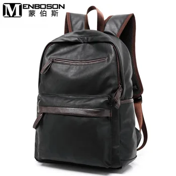 

2018 Korean Style Men Leather Backpack Male School Bags for Teenage Youth Boy Bagpack Back Pack Bag Sac a Dos for Laptop Travel