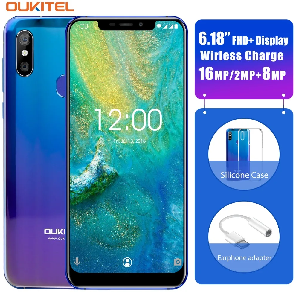 

U23 6.18" Notch Display Android 8.1 Mobile Phone Mtk6763t Helio P23 Octa Core 6G 64G Wireless Charge Face Id Smartphone