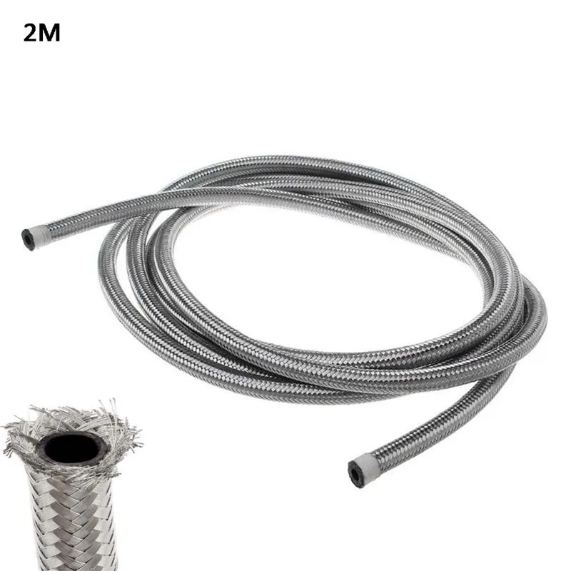 

2M Fuel Line Hose AN4 AN6 AN8 AN10 Teflon-Stainless Steel Braided PTFE Brake Car Racing Turbo Oil Hose Pipe Tubing