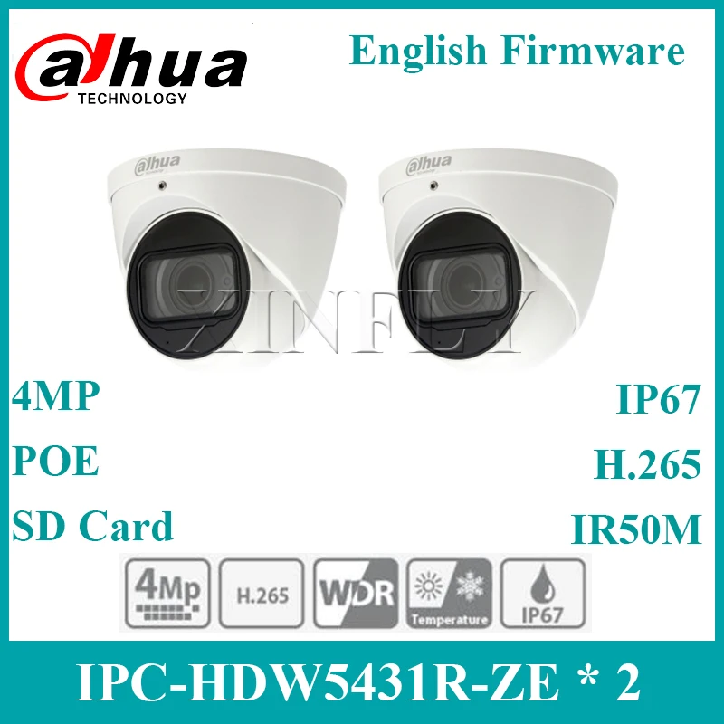 2 шт./лот Dahua IPC-HDW5431R-ZE 4MP глазного яблока сети Камера Оригинальная английская