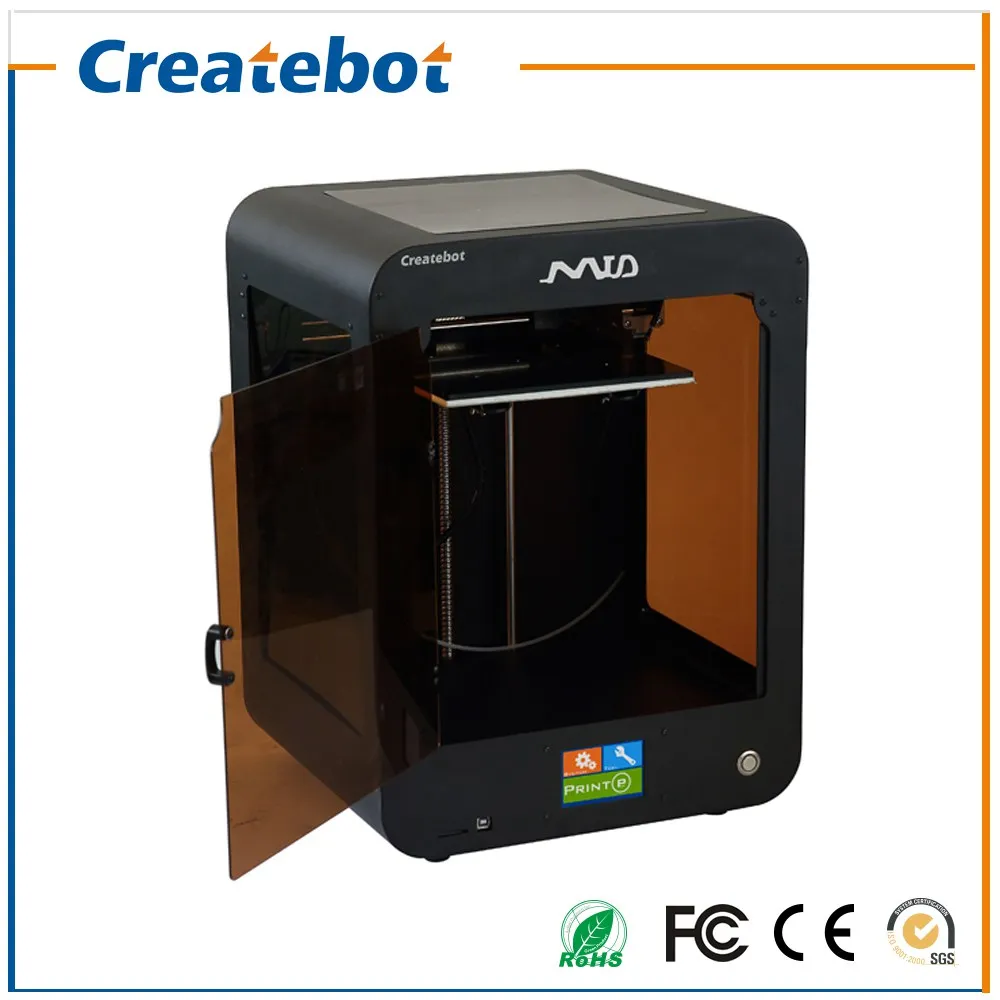 Hot Sale Dual Extruder Createbot Mid 3d printer Kit Glass Platform 205*205*250mm Printing Size with 1Roll Filament 8GB SD Card