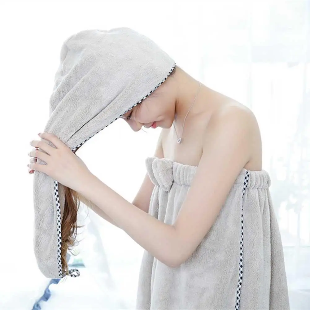 

LanLan Thicken Hair Drying Towel Hat Cap Microfibre Quick Dry Turban for Bath Shower Pool