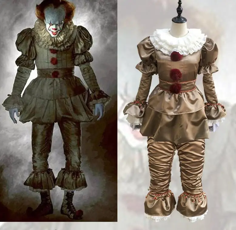 Горячая фильм Стивен Кинг это маска Pennywise Косплей Костюм страшный костюм Джокера для мужчин и женщин Необычные Вечерние Костюмы Клоуна на Хэллоуин